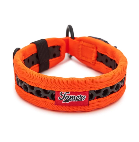 SOFTY Halsband | Länge: 25-31cm | Breite: 2,8cm | Farbe: orange/schwarz